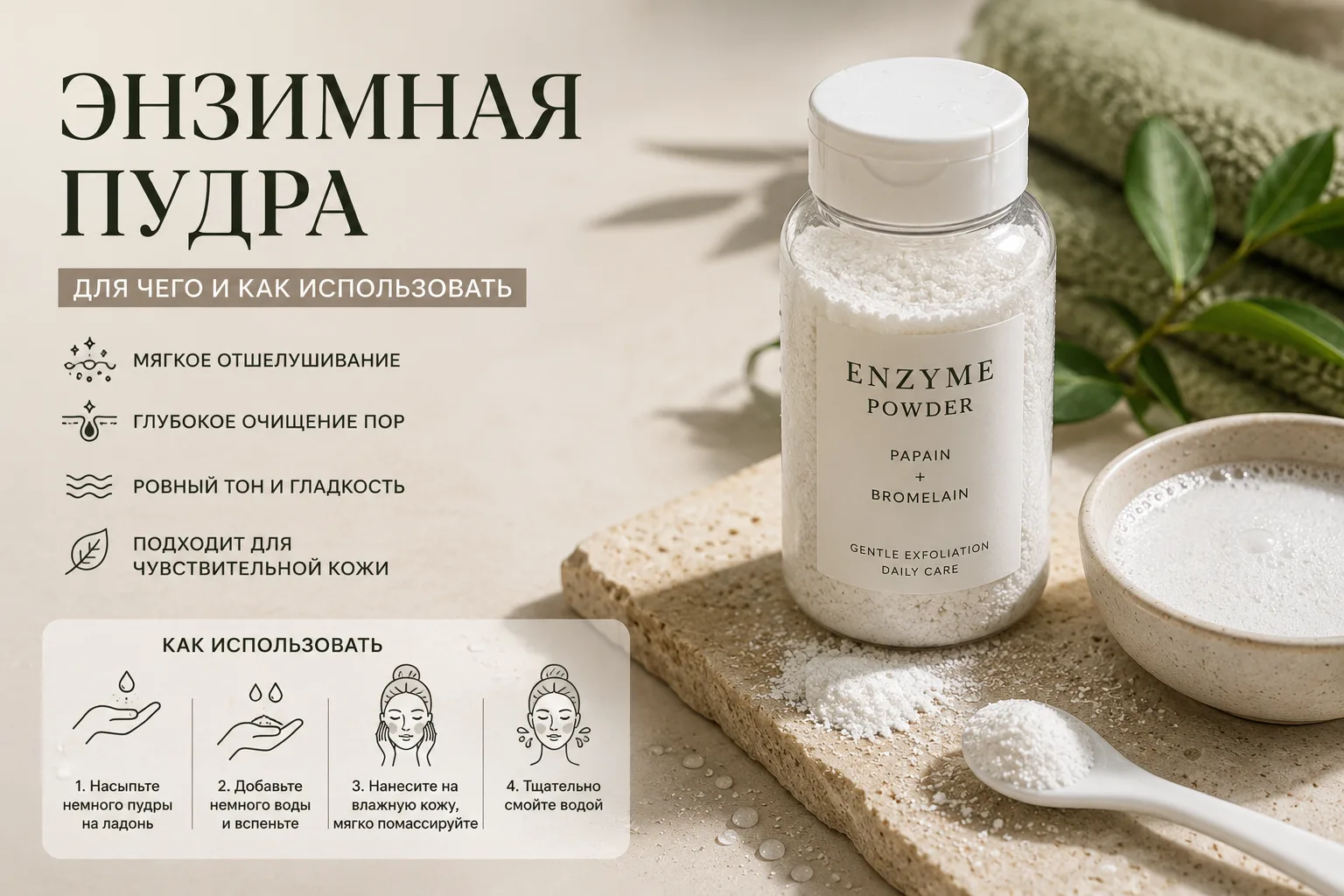Энзимная пудра: для чего и как использовать Энзимная пудра: для чего и как использовать