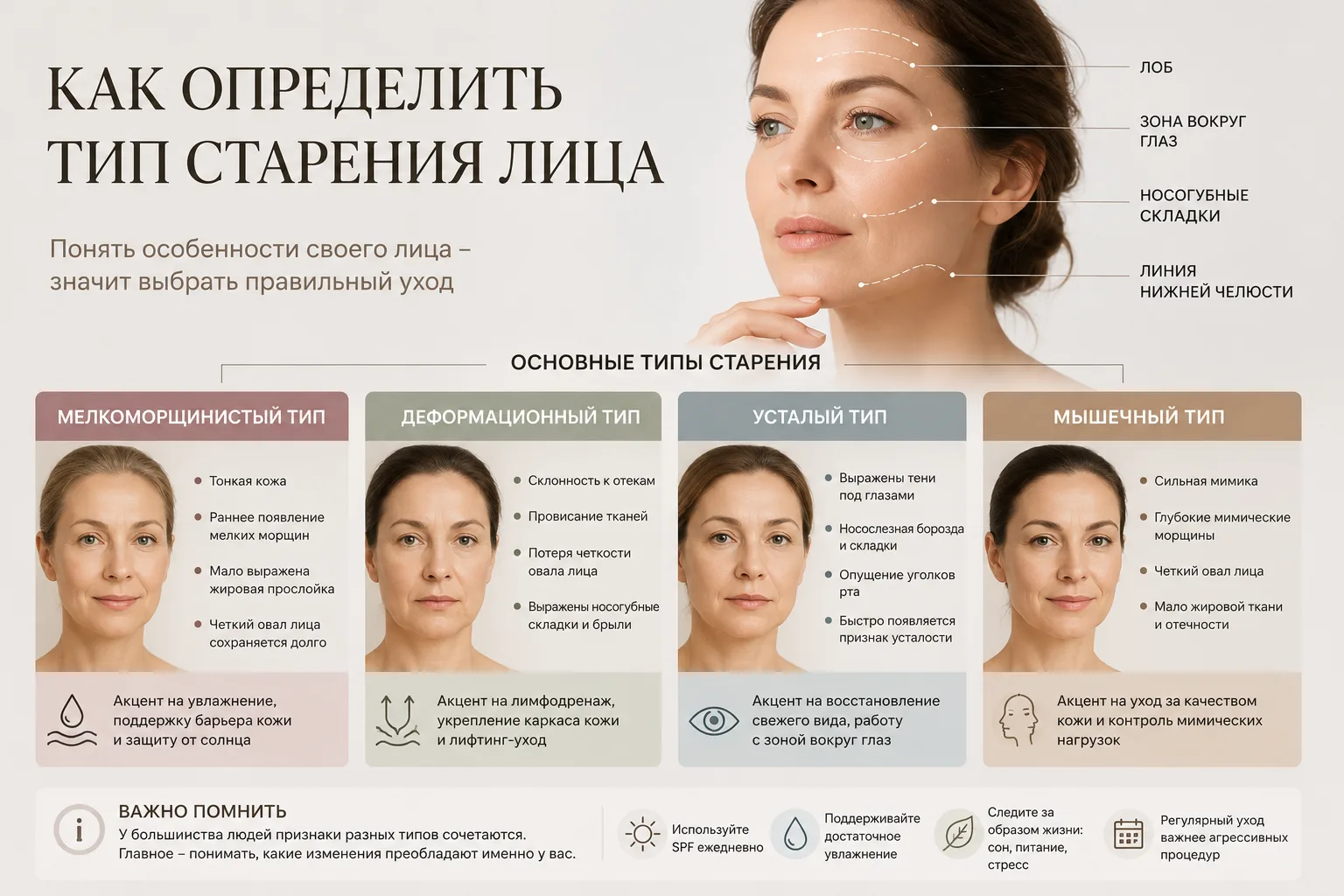 Как определить тип старения лица? Как определить тип старения лица?